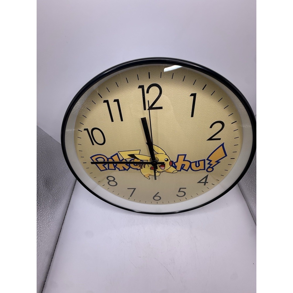 Pokémon Pikachu Wall Clock – Yellow Analog Battery Powered Kids Room Decor - Picture 3 of 8